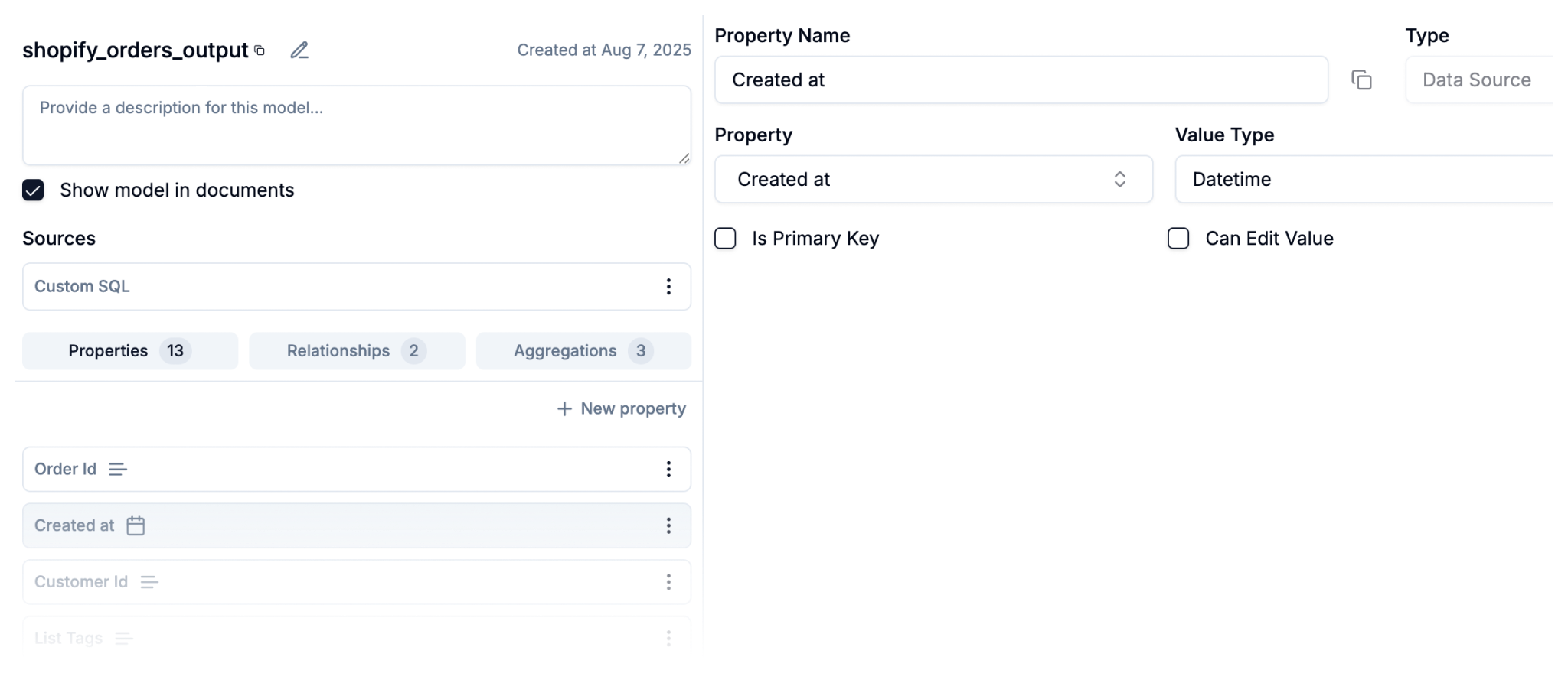 Build and manage your data models in our Data Layer. Stop thinking in terms of the data your tools generate and start thinking in terms of your core business concepts. Switchboard transforms your data and provides integrated AI features that make it easy to enrich, classify, and analyze it.